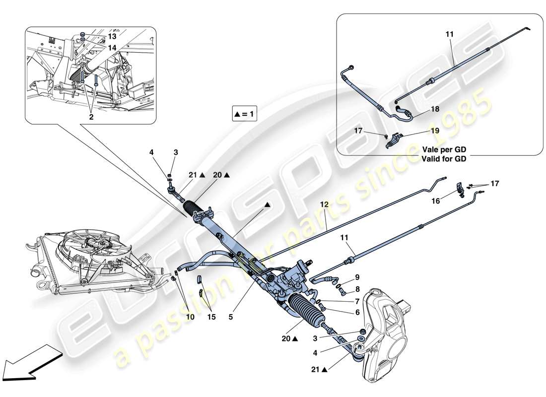 a part diagram from the ferrari 458 speciale aperta (europe) parts catalogue