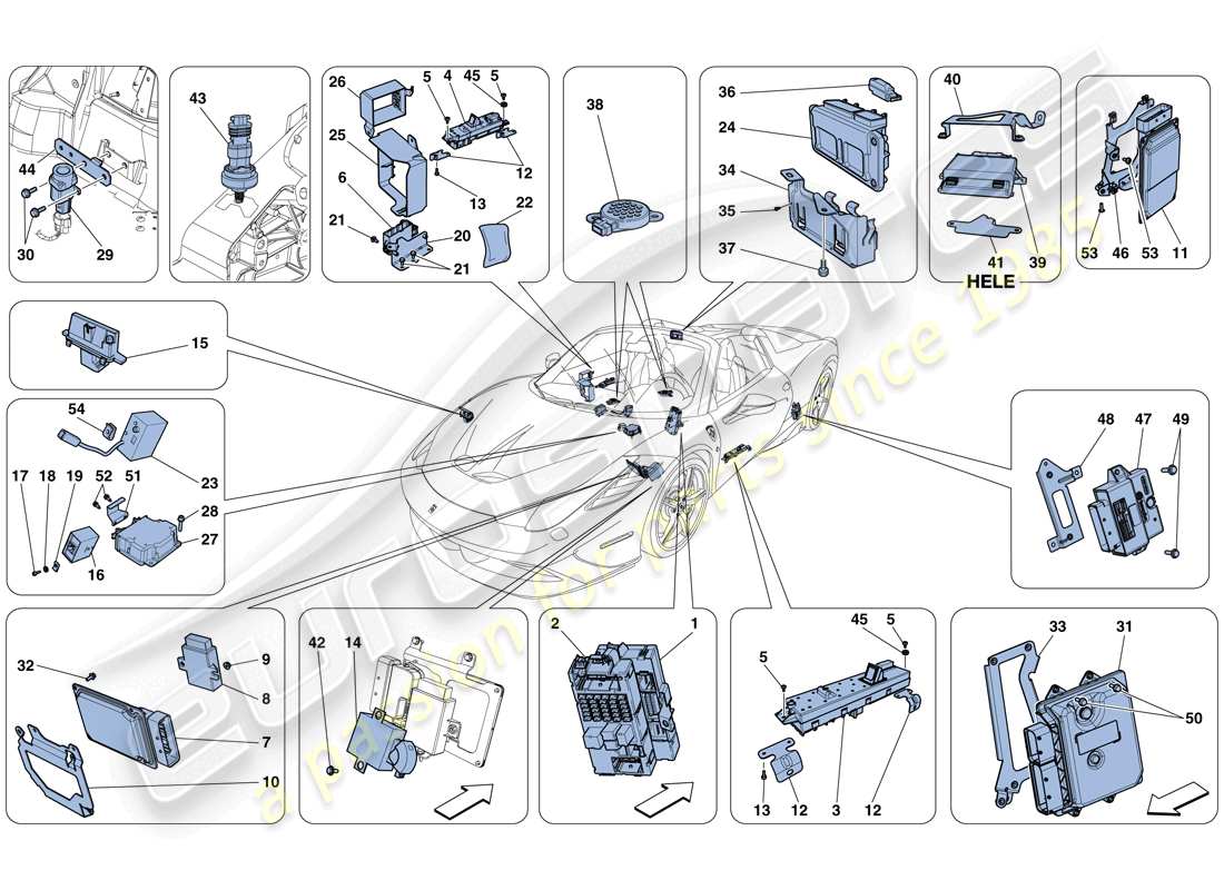 a part diagram from the ferrari 458 parts catalogue