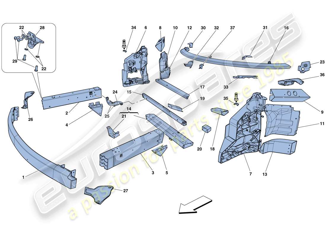 a part diagram from the ferrari 458 speciale aperta (usa) parts catalogue