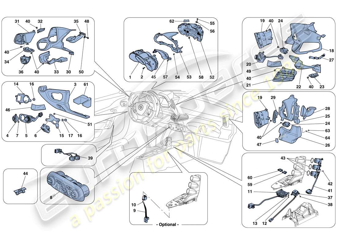 VIEW PARTS DIAGRAMS FROM THE FERRARI 458 PARTS CATALOGUE a part diagram from the ferrari 458 parts catalogue