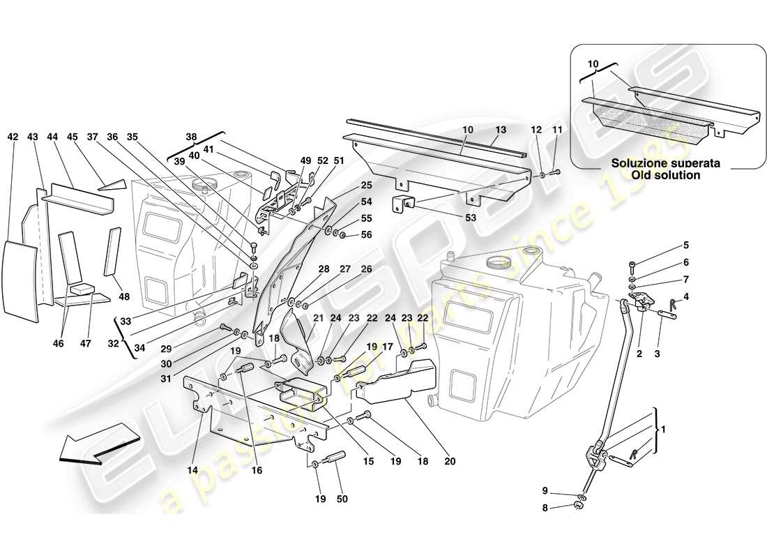 a part diagram from the Ferrari F430 Coupe (RHD) parts catalogue