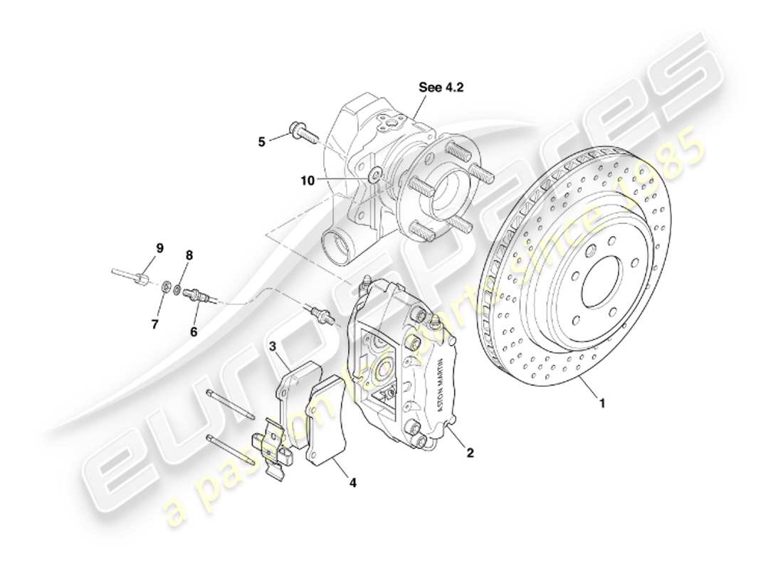 a part diagram from the aston martin db7 vantage (2002) parts catalogue