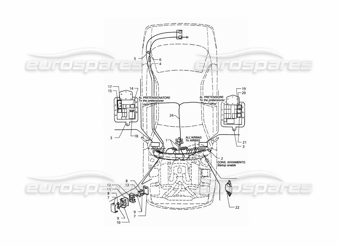 a part diagram from the maserati quattroporte (1996-2001) parts catalogue