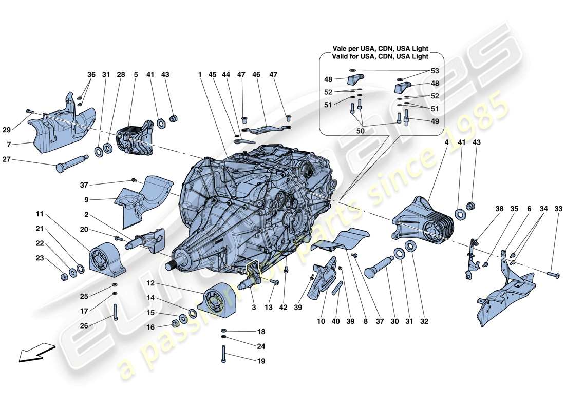 a part diagram from the ferrari california t (rhd) parts catalogue