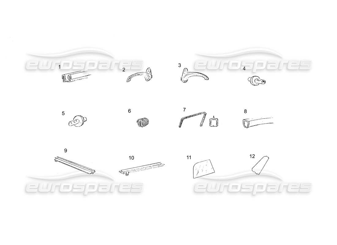 a part diagram from the ferrari 250 gt (coachwork) parts catalogue