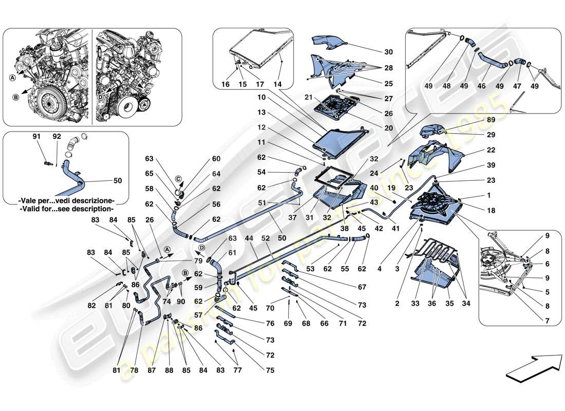 a part diagram from the Ferrari 488 Spider (Europe) parts catalogue