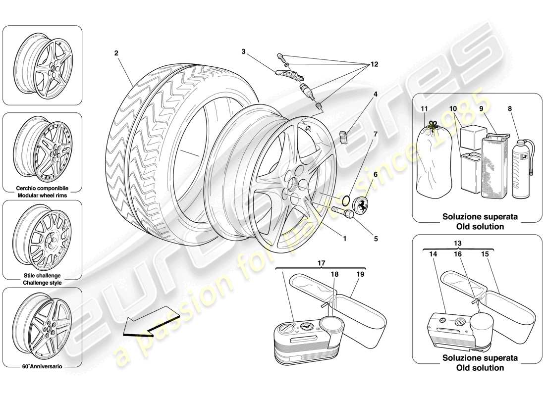 VIEW PARTS DIAGRAMS FROM THE FERRARI 612 PARTS CATALOGUE a part diagram from the ferrari 612 parts catalogue