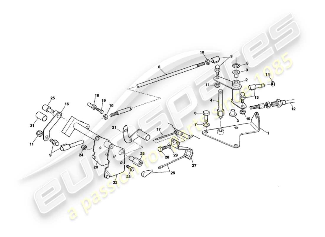 a part diagram from the aston martin v8 volante (1998) parts catalogue