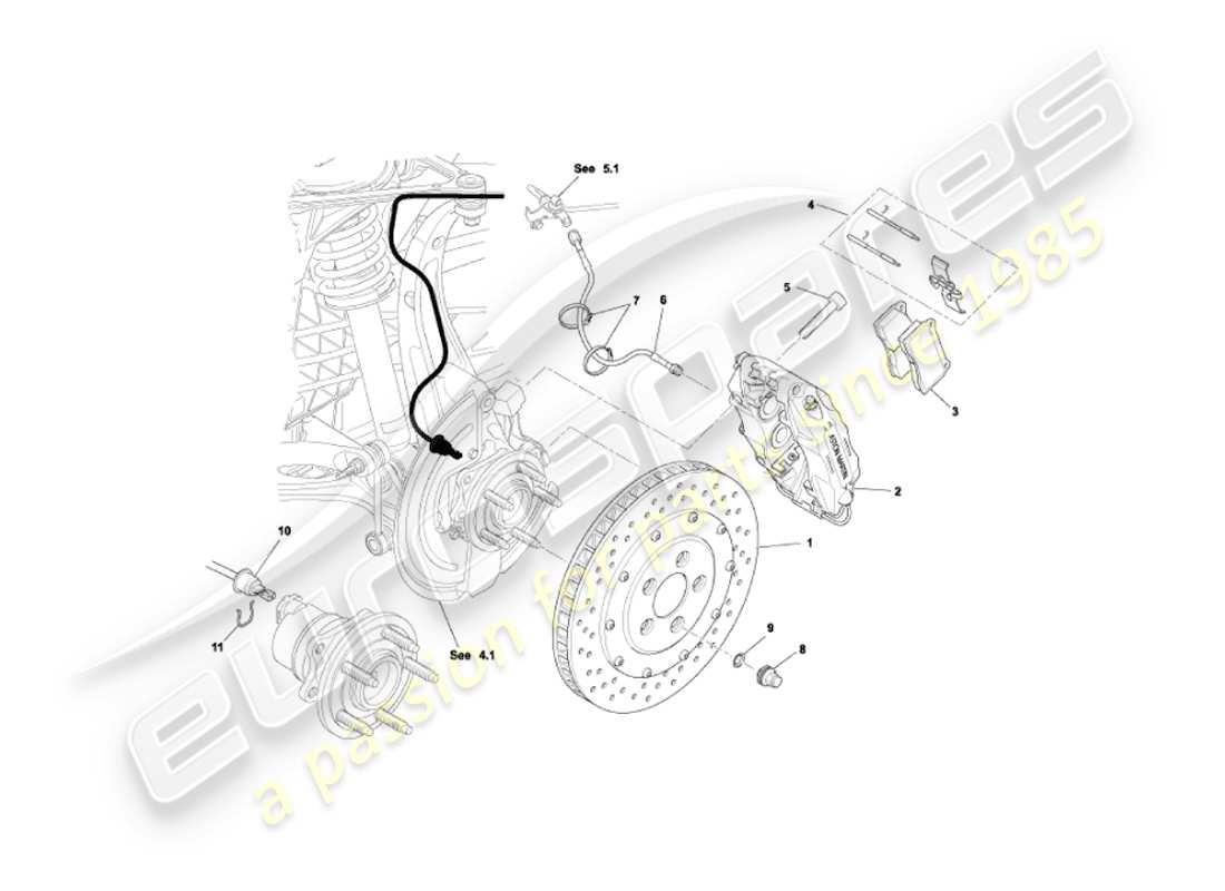 a part diagram from the aston martin vanquish (2006) parts catalogue