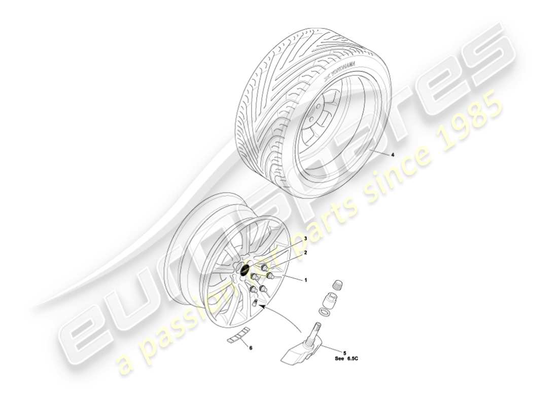 a part diagram from the aston martin vanquish (2005) parts catalogue