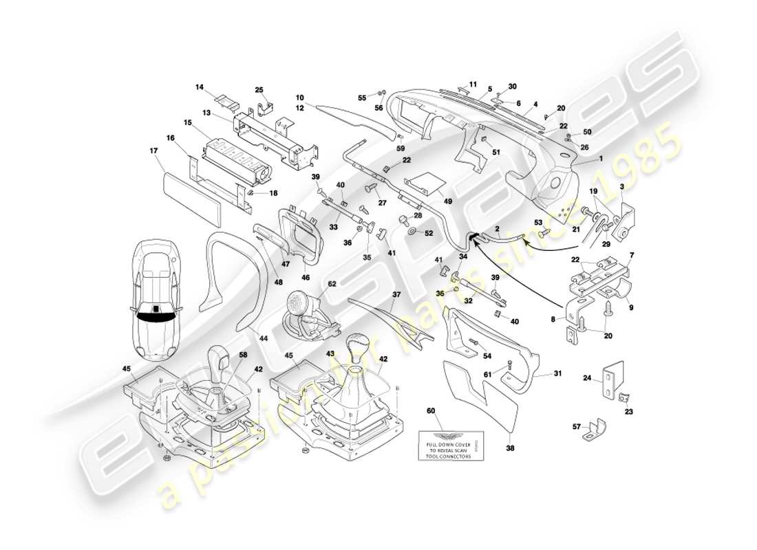 a part diagram from the aston martin db7 parts catalogue