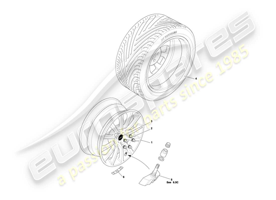 a part diagram from the aston martin vanquish (2002) parts catalogue