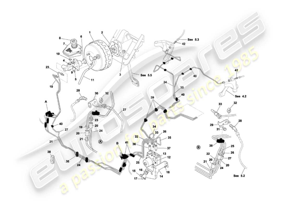 a part diagram from the aston martin vanquish (2002) parts catalogue