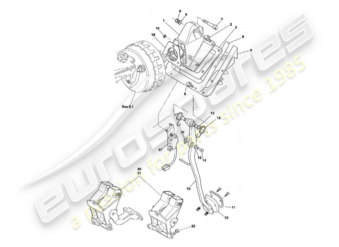 a part diagram from the aston martin vanquish (2003) parts catalogue