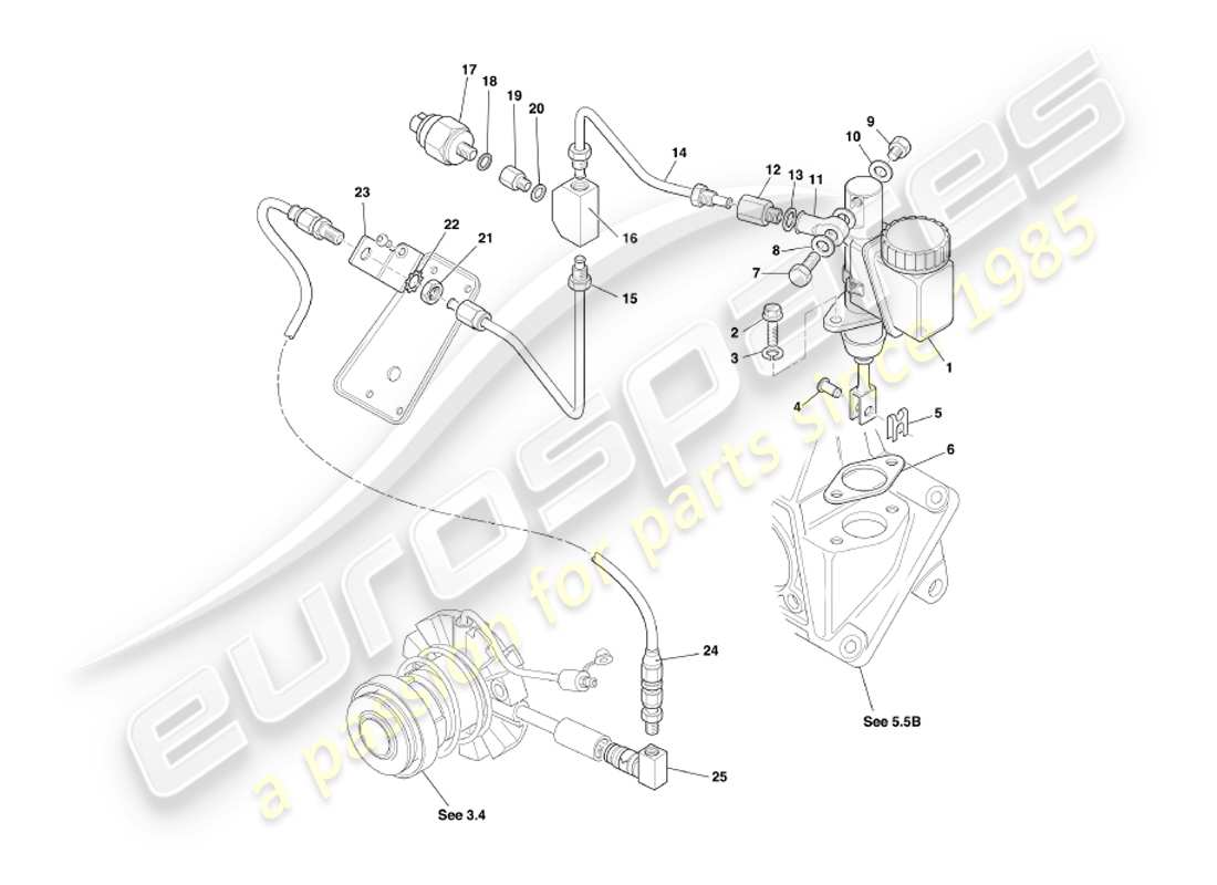 a part diagram from the aston martin db7 vantage (2004) parts catalogue