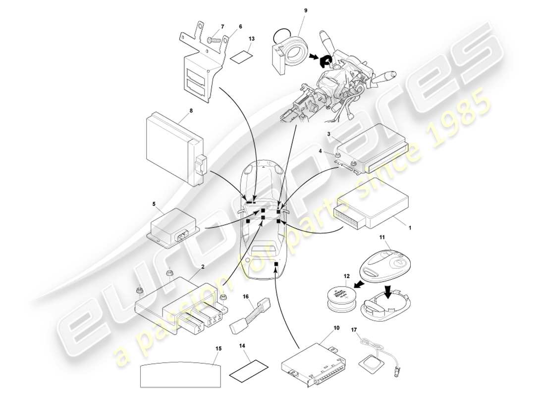 a part diagram from the aston martin db7 parts catalogue