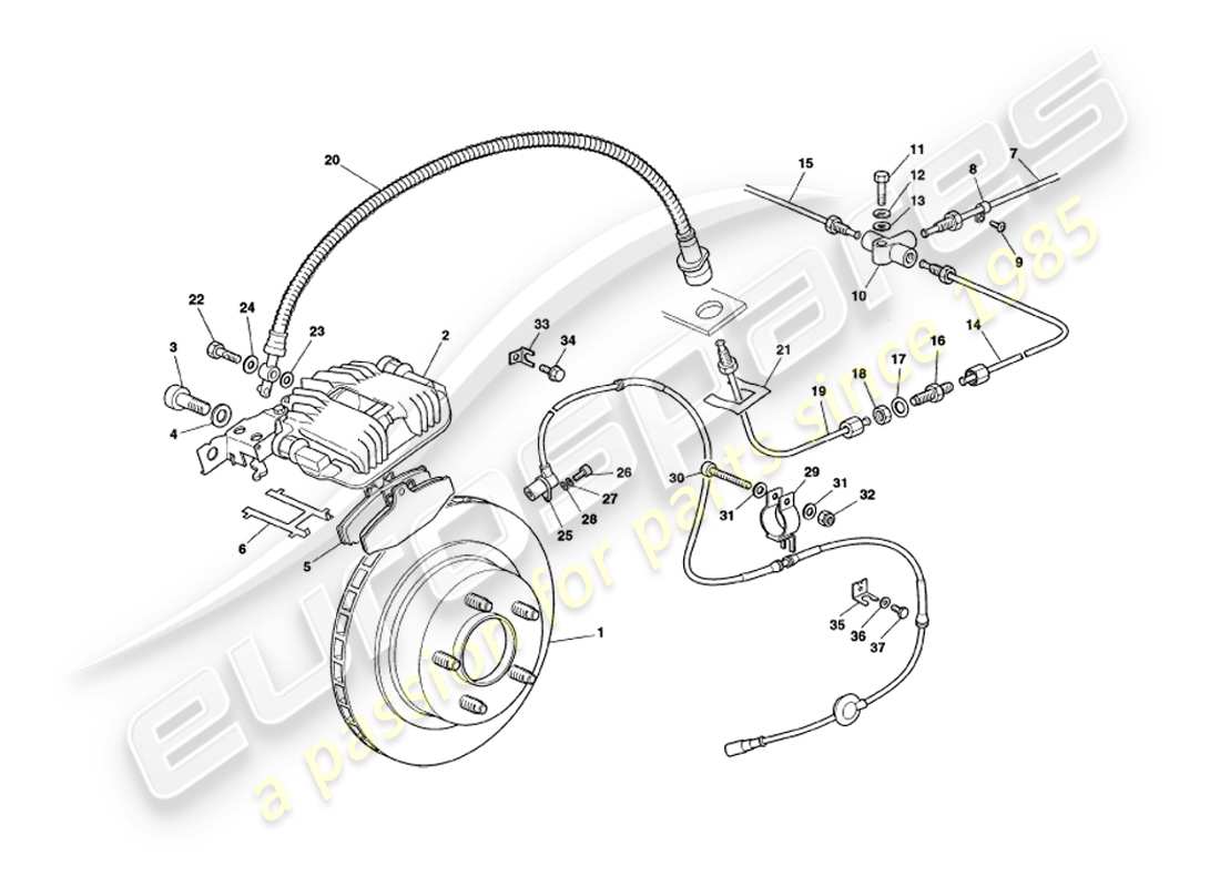a part diagram from the aston martin v8 coupe parts catalogue