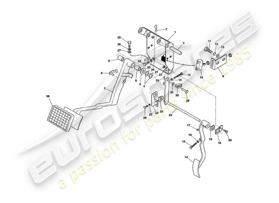 a part diagram from the aston martin v8 coupe parts catalogue