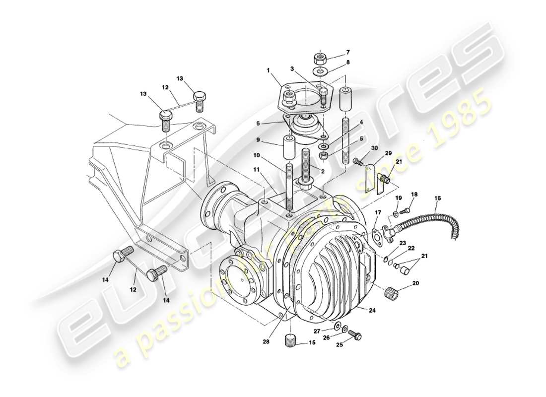 a part diagram from the aston martin v8 coupe parts catalogue