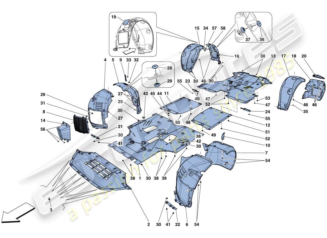 a part diagram from the ferrari gtc4 lusso (rhd) parts catalogue