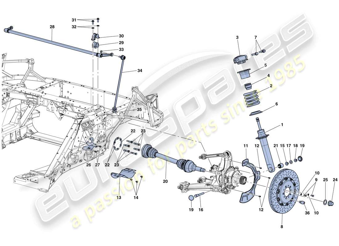 a part diagram from the ferrari laferrari parts catalogue