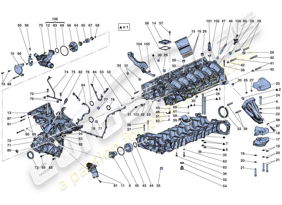 a part diagram from the ferrari laferrari aperta (usa) parts catalogue