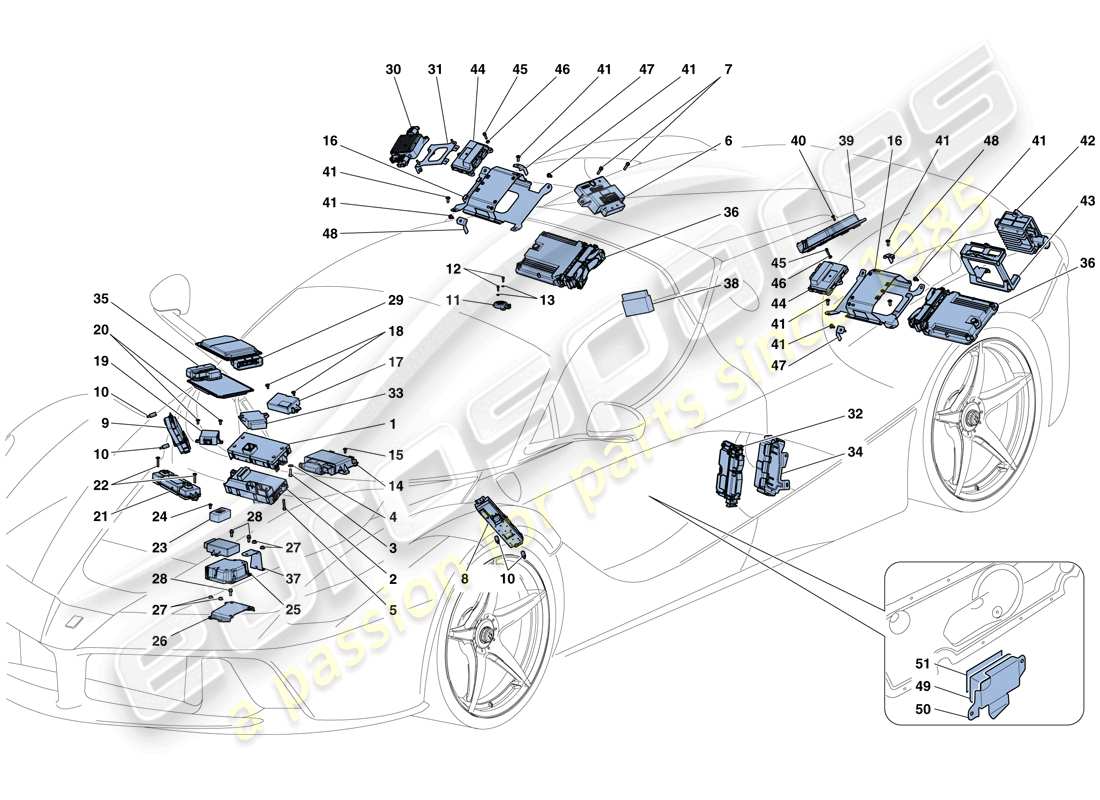 a part diagram from the ferrari laferrari parts catalogue
