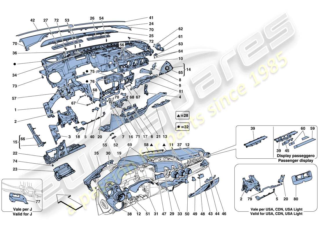 a part diagram from the ferrari f12 parts catalogue