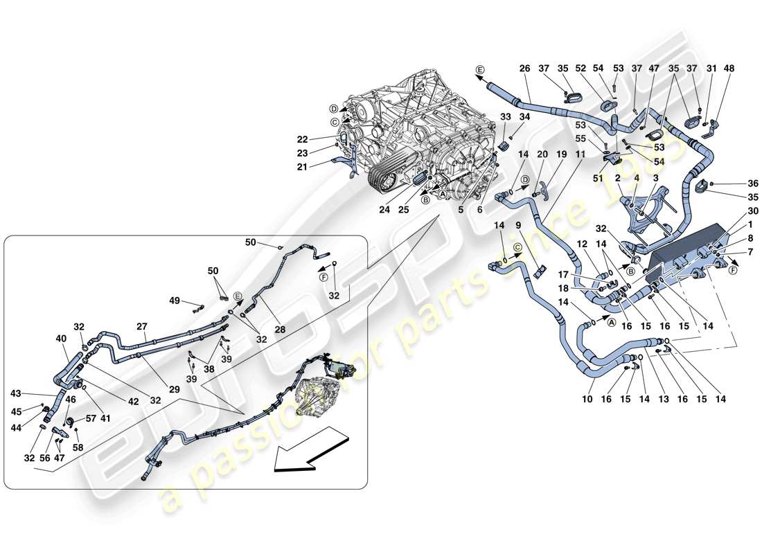 a part diagram from the ferrari f12 parts catalogue