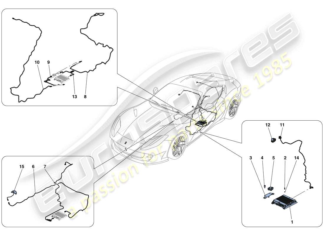 VIEW PARTS DIAGRAMS FROM THE FERRARI 812 PARTS CATALOGUE a part diagram from the ferrari 812 parts catalogue