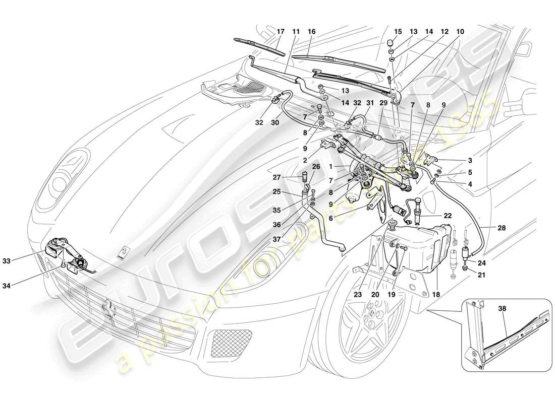 a part diagram from the ferrari 599 parts catalogue