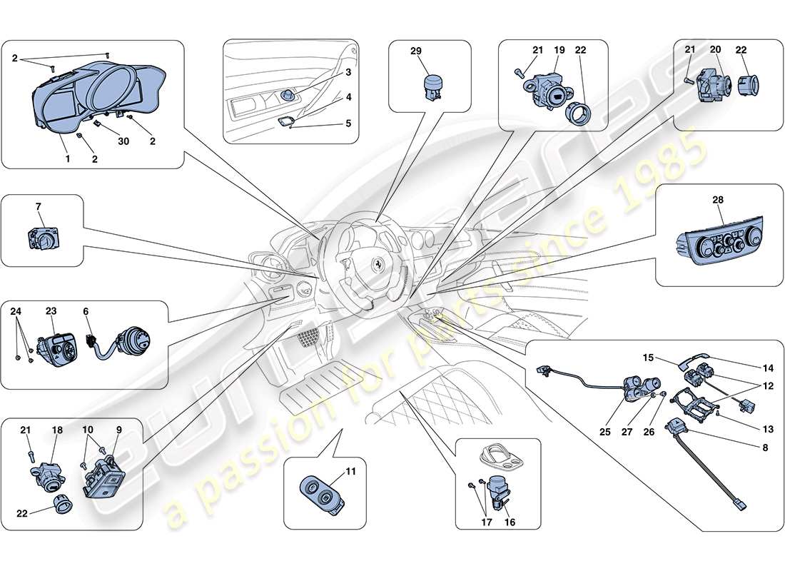a part diagram from the ferrari ff parts catalogue