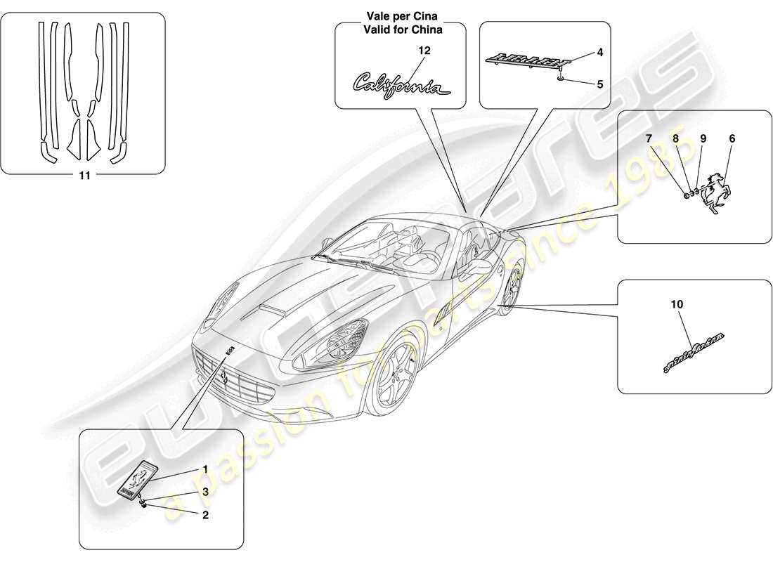 a part diagram from the Ferrari California (Europe) parts catalogue