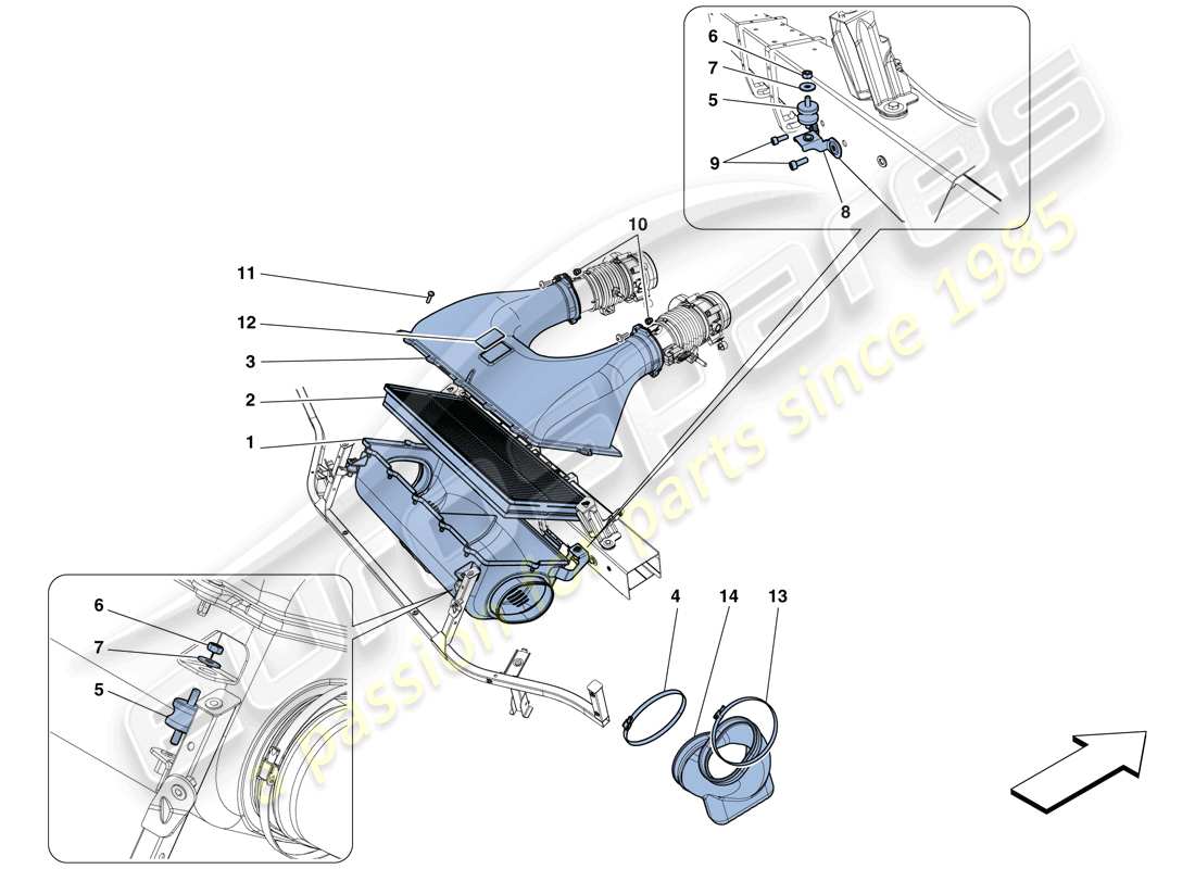 a part diagram from the ferrari 458 speciale aperta (rhd) parts catalogue
