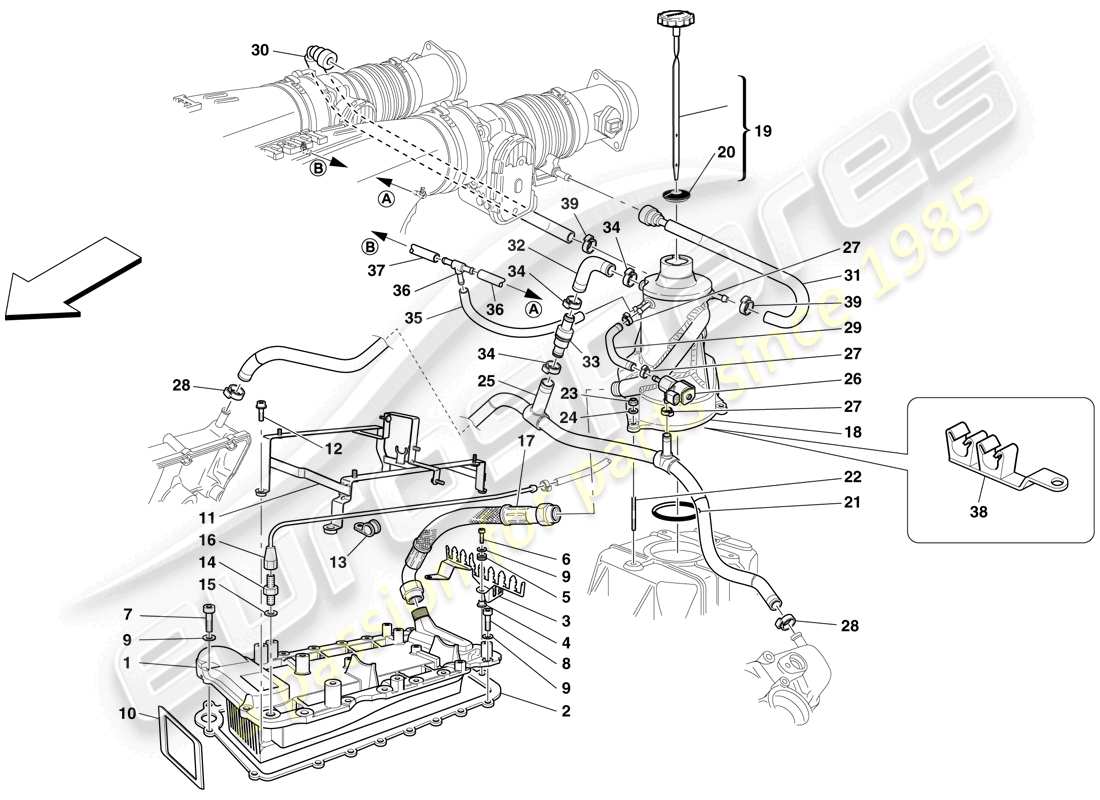 a part diagram from the ferrari f430 scuderia spider 16m (europe) parts catalogue