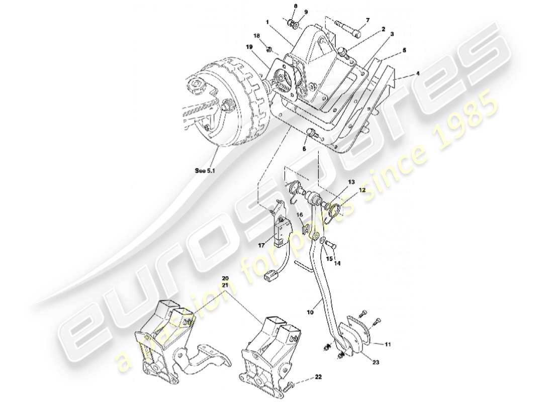 a part diagram from the aston martin vanquish (2001) parts catalogue