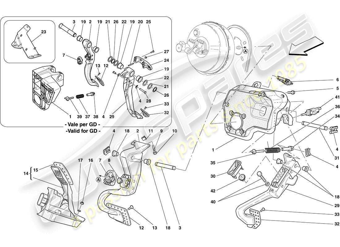 a part diagram from the ferrari california (europe) parts catalogue