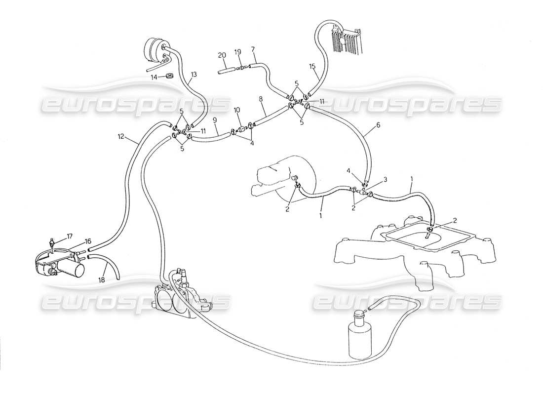 a part diagram from the maserati biturbo (1983-1995) parts catalogue