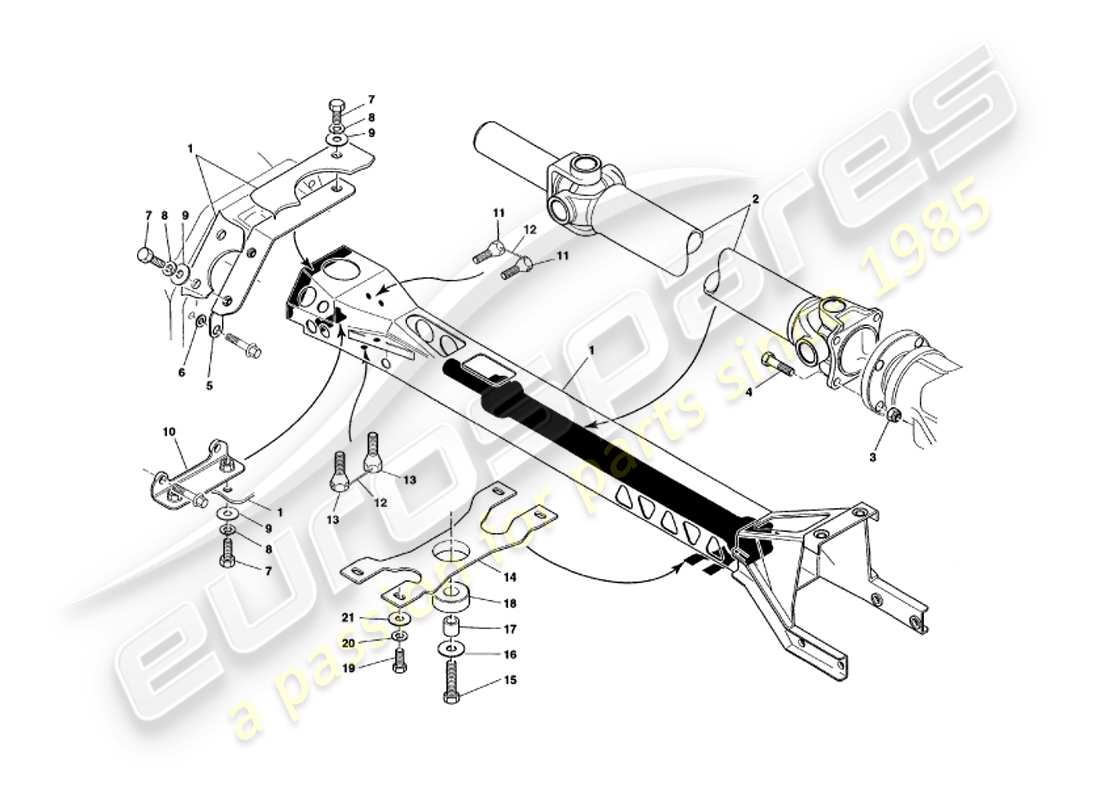 a part diagram from the aston martin v8 volante parts catalogue