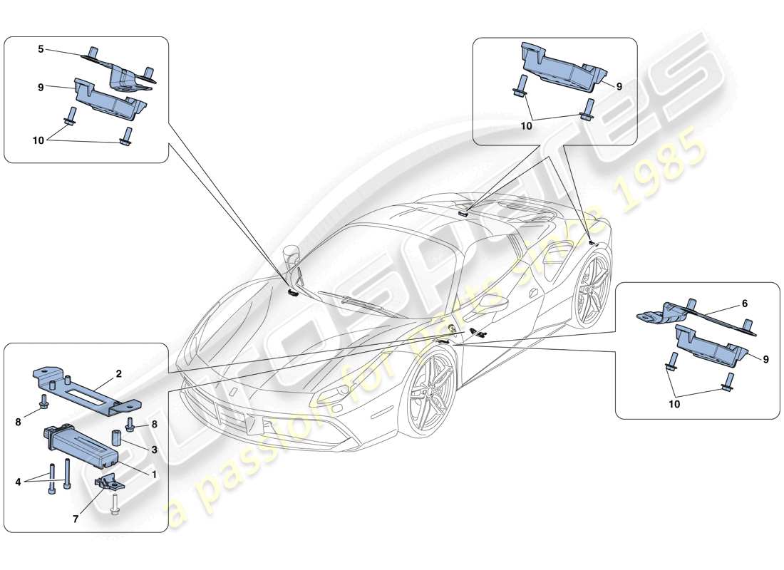 a part diagram from the Ferrari 488 Spider (RHD) parts catalogue