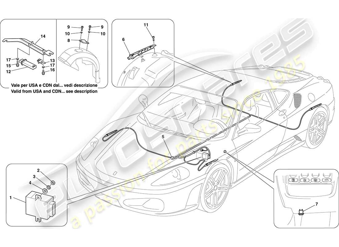 a part diagram from the Ferrari F430 Coupe (USA) parts catalogue