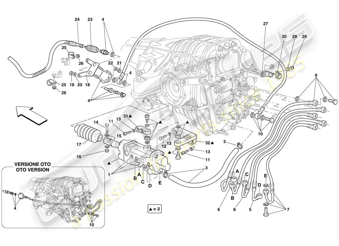 a part diagram from the Ferrari 612 Scaglietti (Europe) parts catalogue