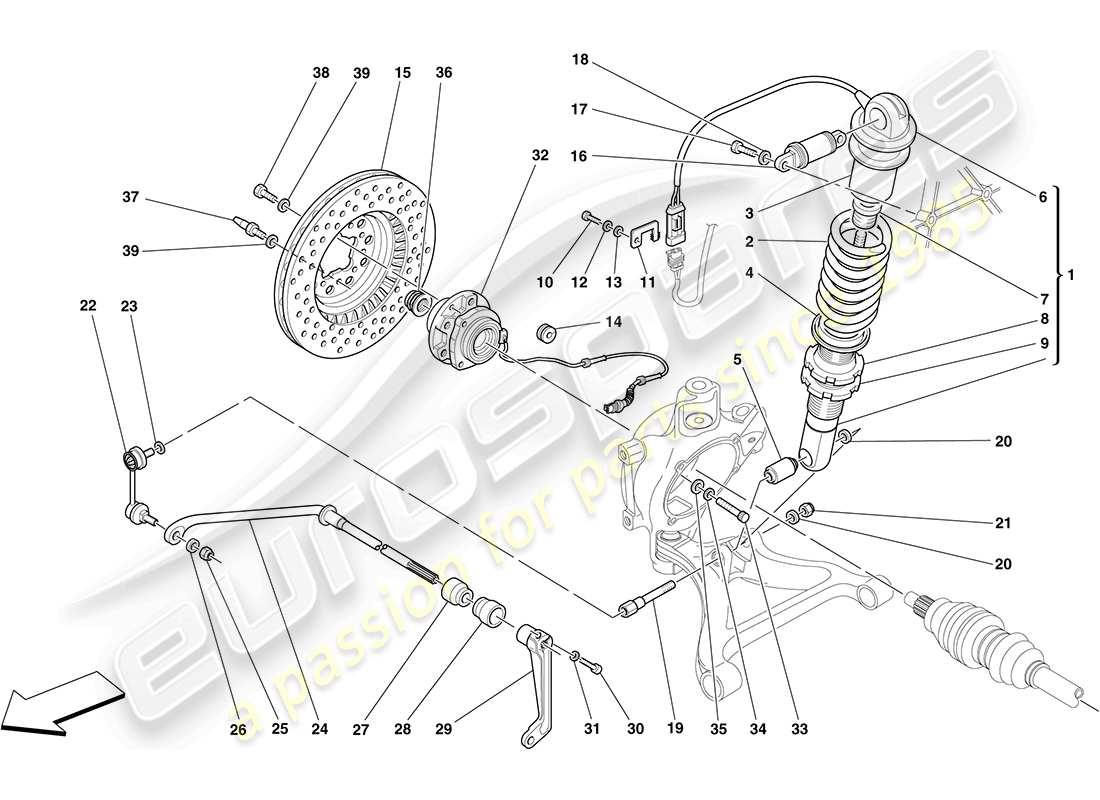 a part diagram from the ferrari f430 coupe (rhd) parts catalogue
