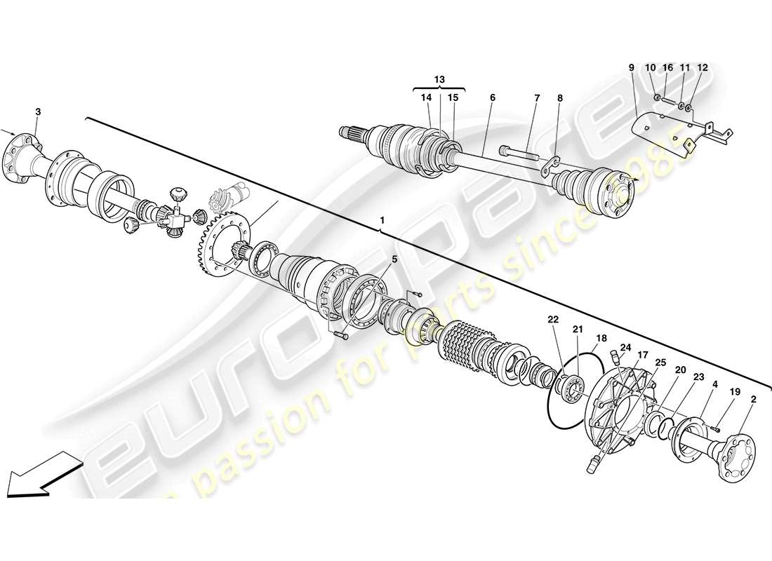 a part diagram from the Ferrari F430 Coupe (RHD) parts catalogue