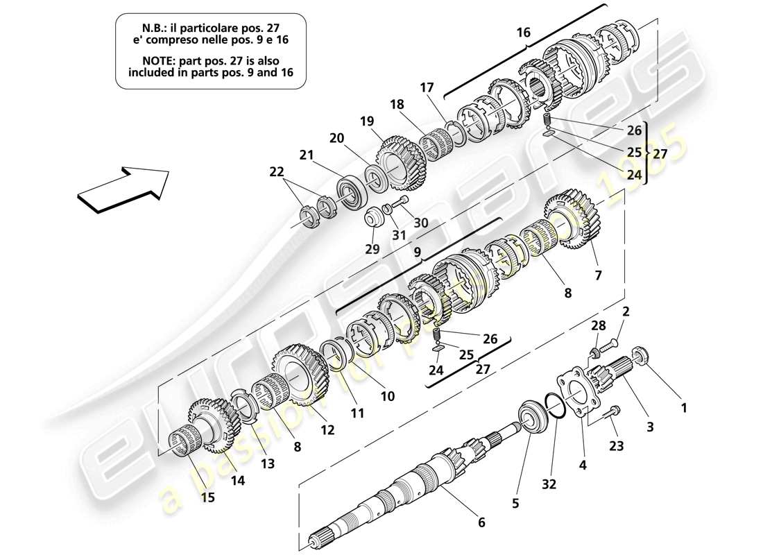 a part diagram from the maserati 4200 parts catalogue