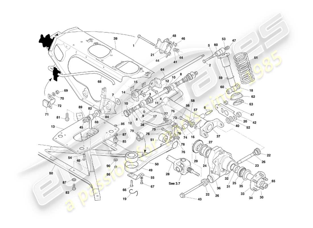 a part diagram from the aston martin db7 parts catalogue