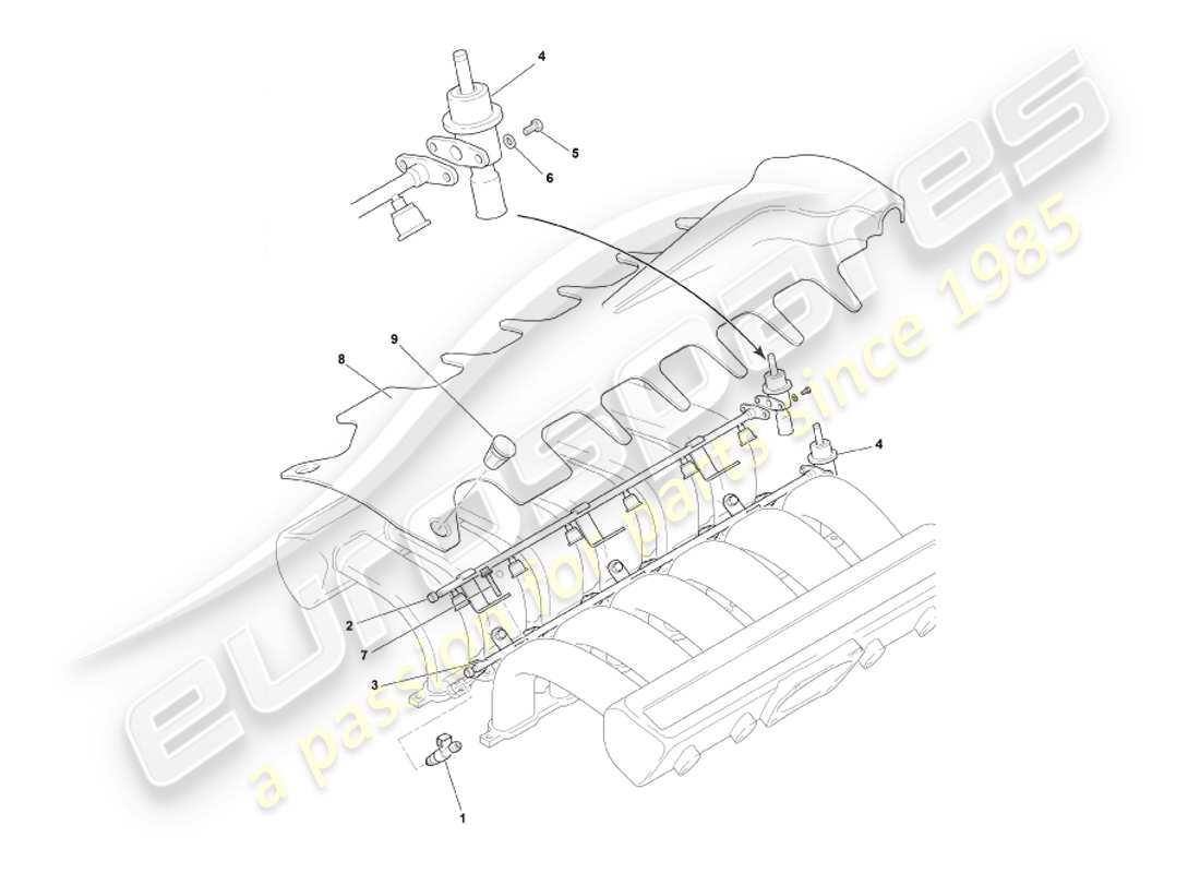 a part diagram from the aston martin db7 parts catalogue