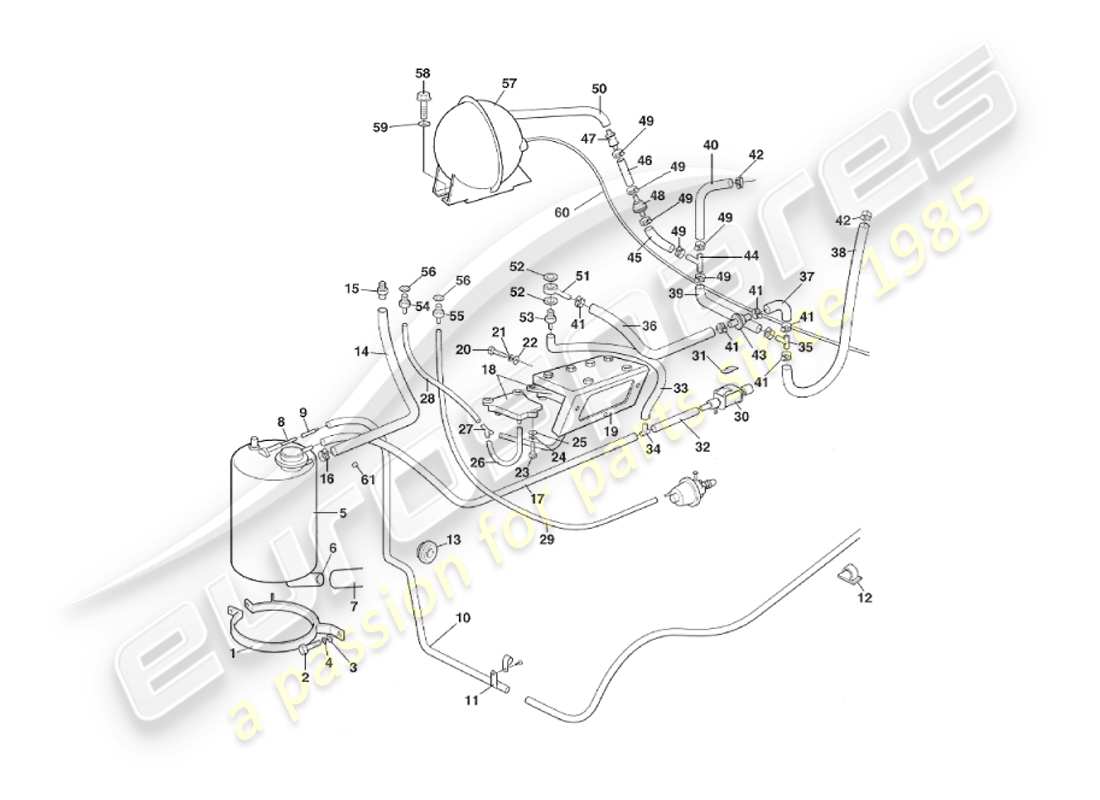 a part diagram from the aston martin v8 virage parts catalogue