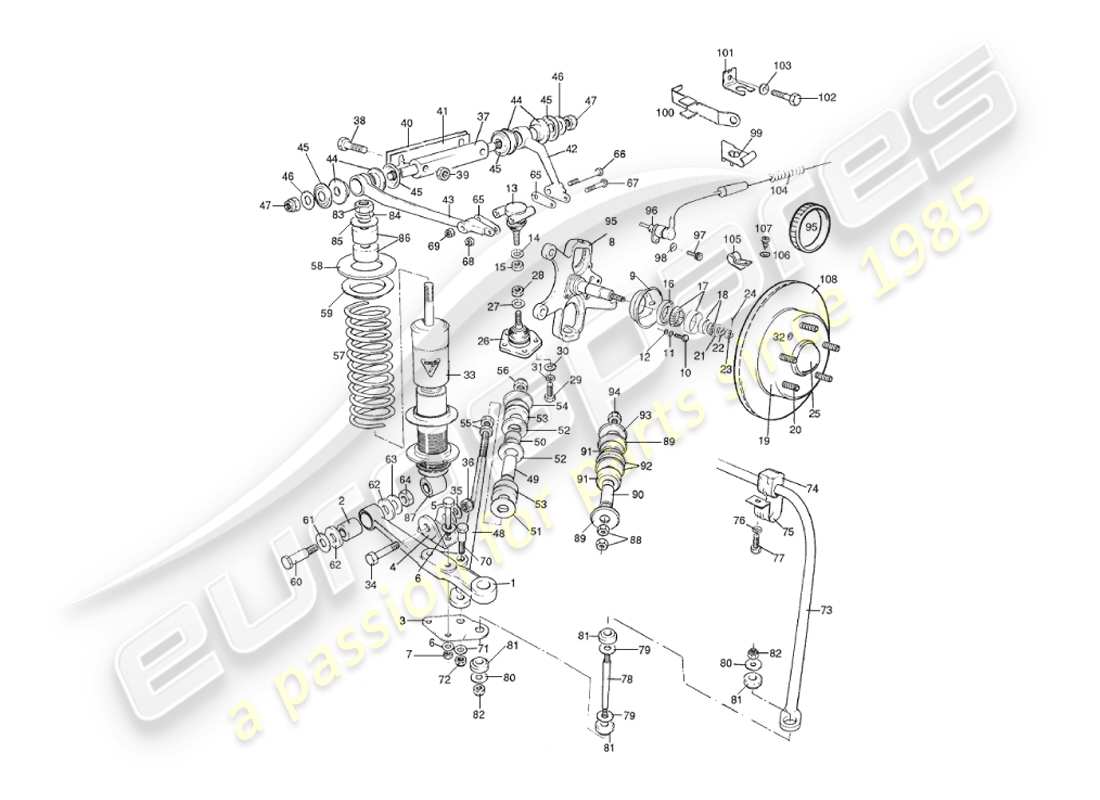 a part diagram from the aston martin v8 virage parts catalogue