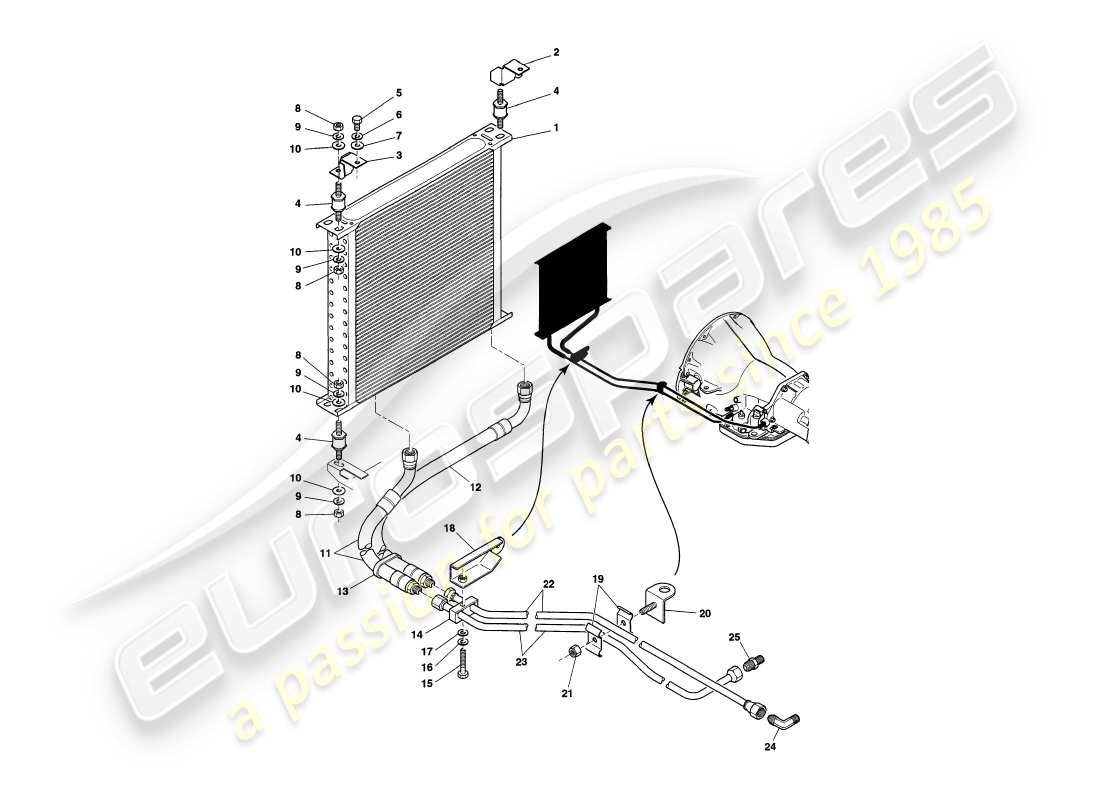 a part diagram from the aston martin v8 coupe parts catalogue